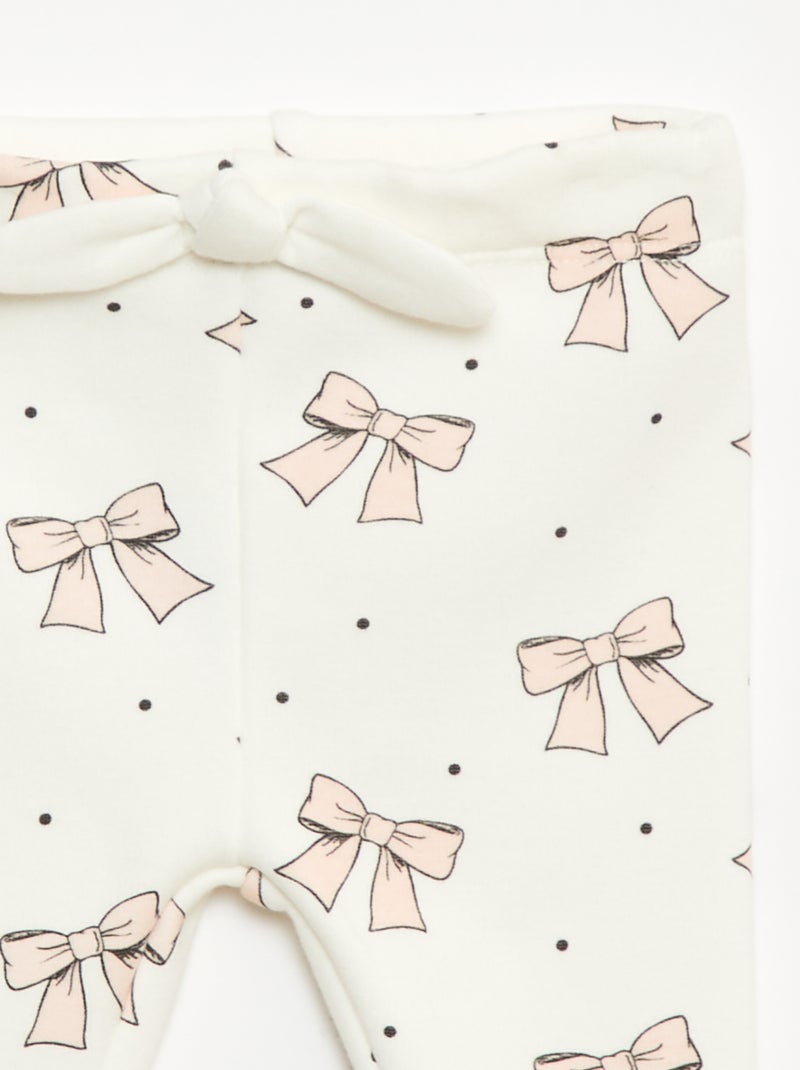 Legging fourré en molleton avec nœud Blanc - Kiabi