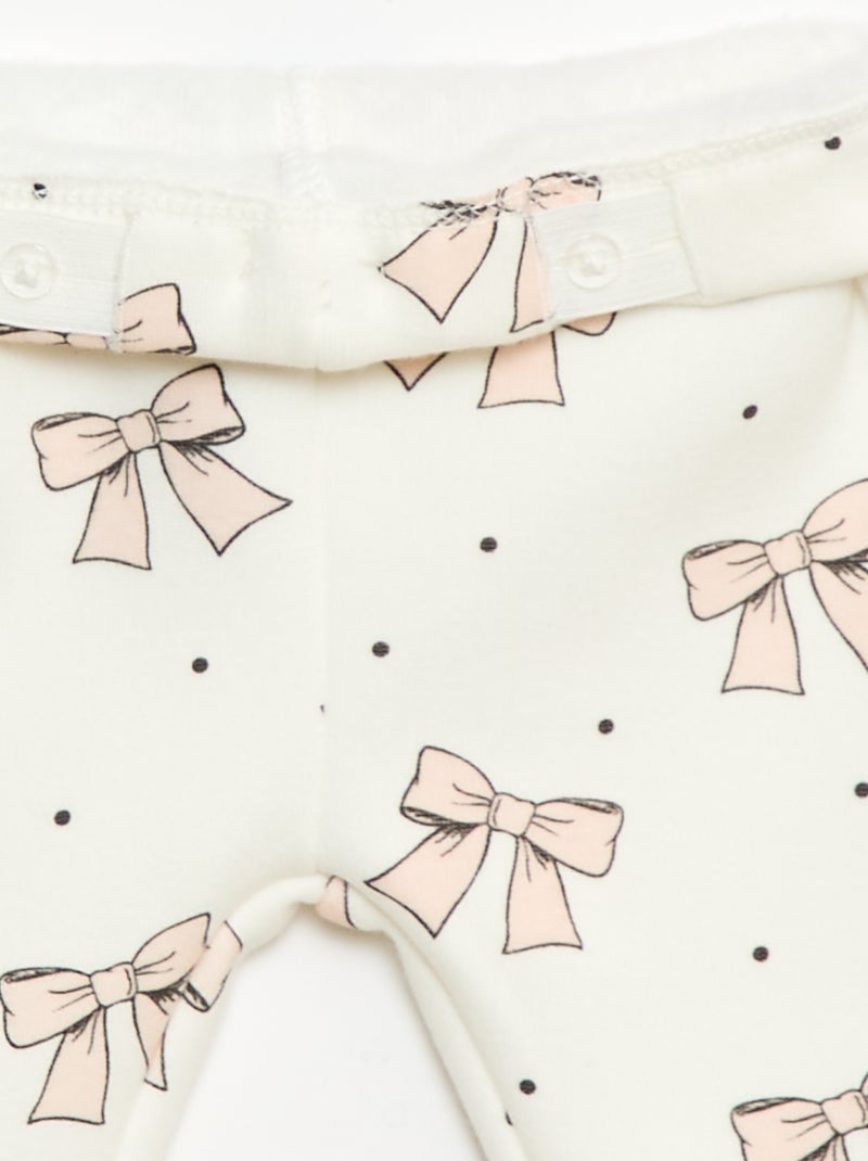 Legging fourré en molleton avec nœud Blanc - Kiabi