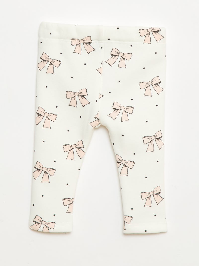 Legging fourré en molleton avec nœud Blanc - Kiabi