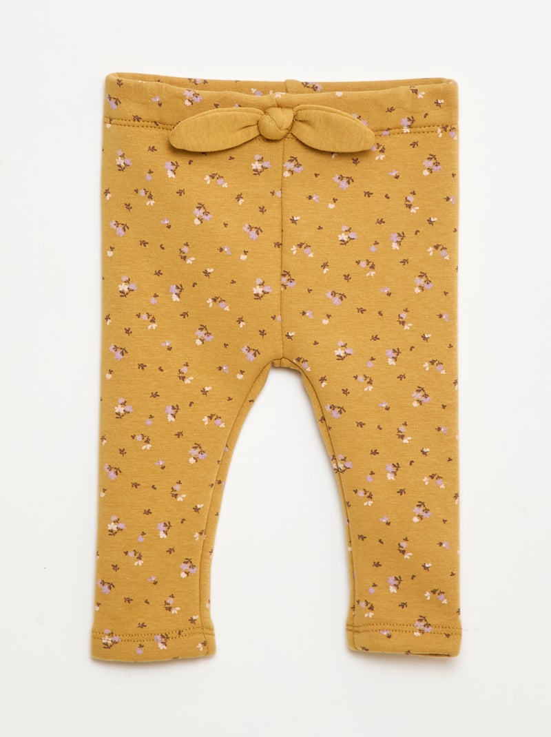 Legging fourré en molleton avec nœud Jaune - Kiabi