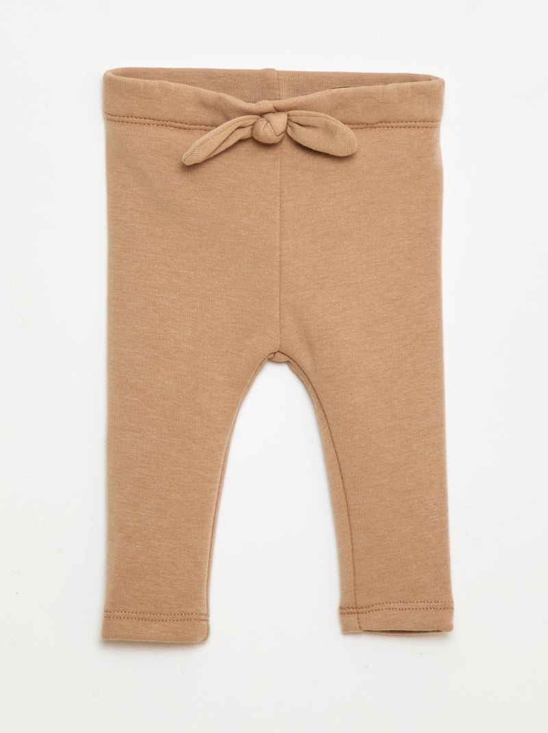 Legging fourré en molleton avec nœud Marron - Kiabi