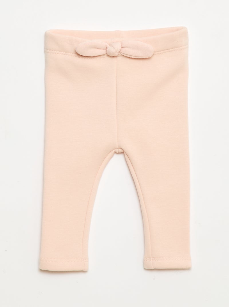 Legging fourré en molleton avec nœud Rose - Kiabi