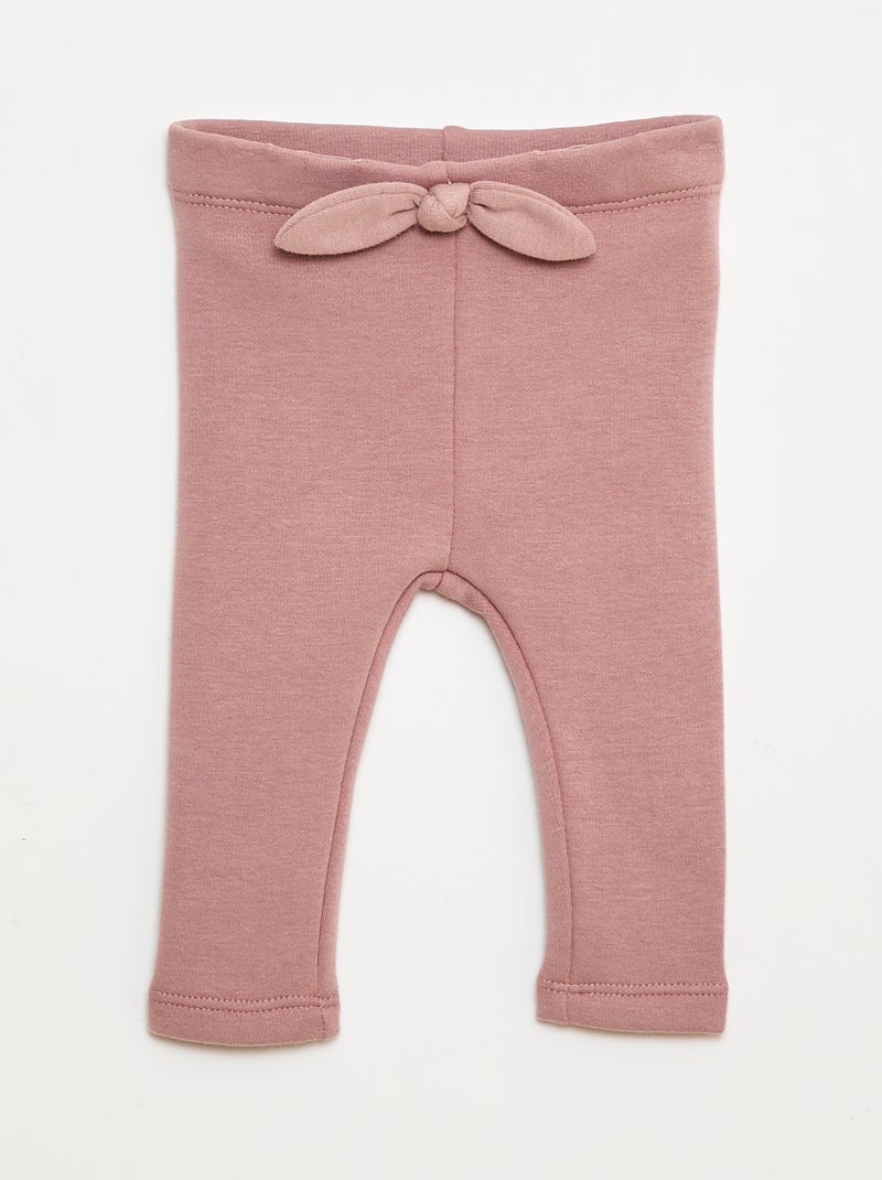 Legging fourré en molleton avec nœud Rose - Kiabi