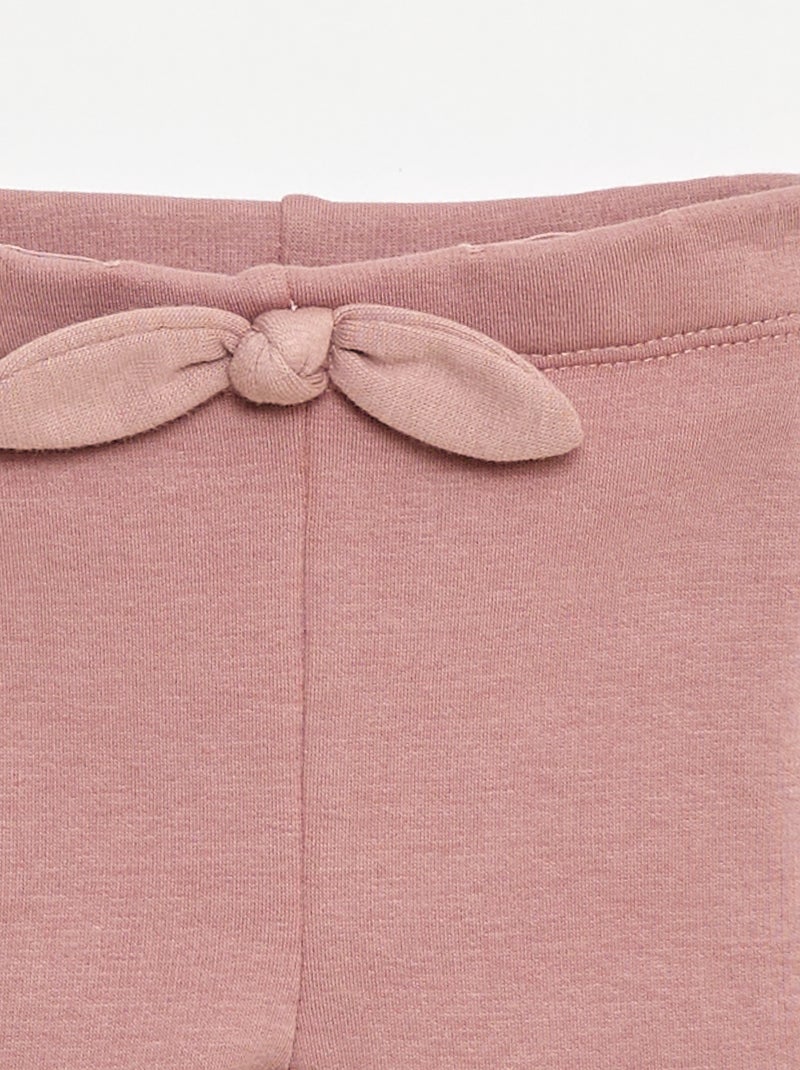 Legging fourré en molleton avec nœud Rose - Kiabi