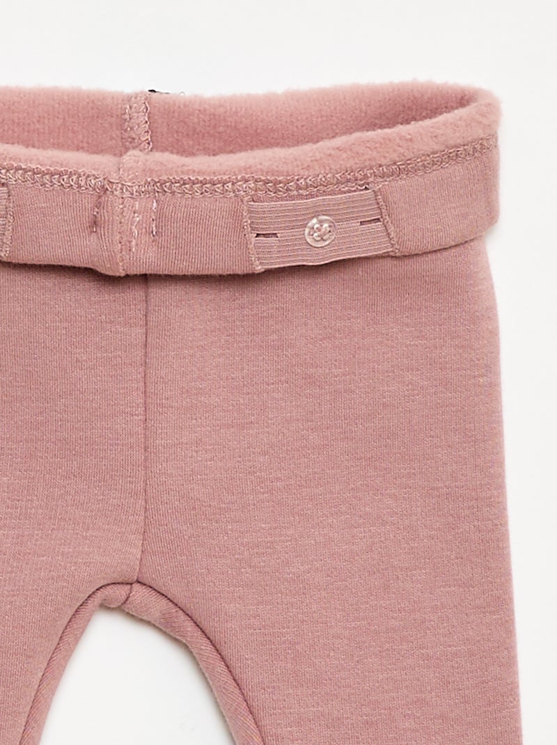 Legging fourré en molleton avec nœud Rose - Kiabi