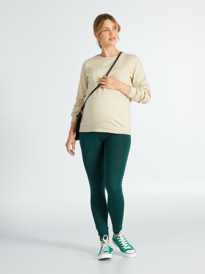 Legging grossesse en maille extensible Vert sapin - Kiabi