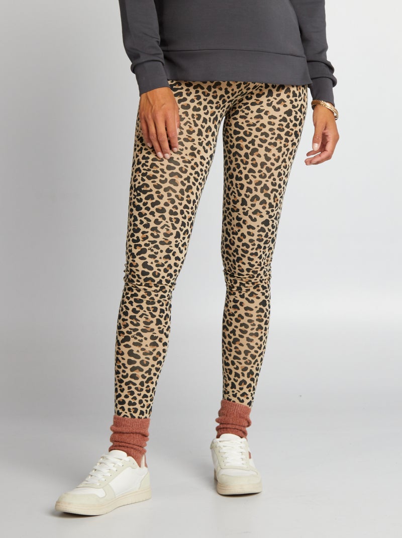 Legging grossesse imprimé matière ultra-douce Marron - Kiabi