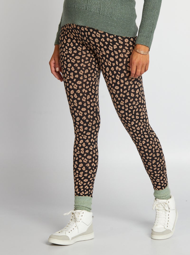 Legging grossesse imprimé matière ultra-douce Noir - Kiabi