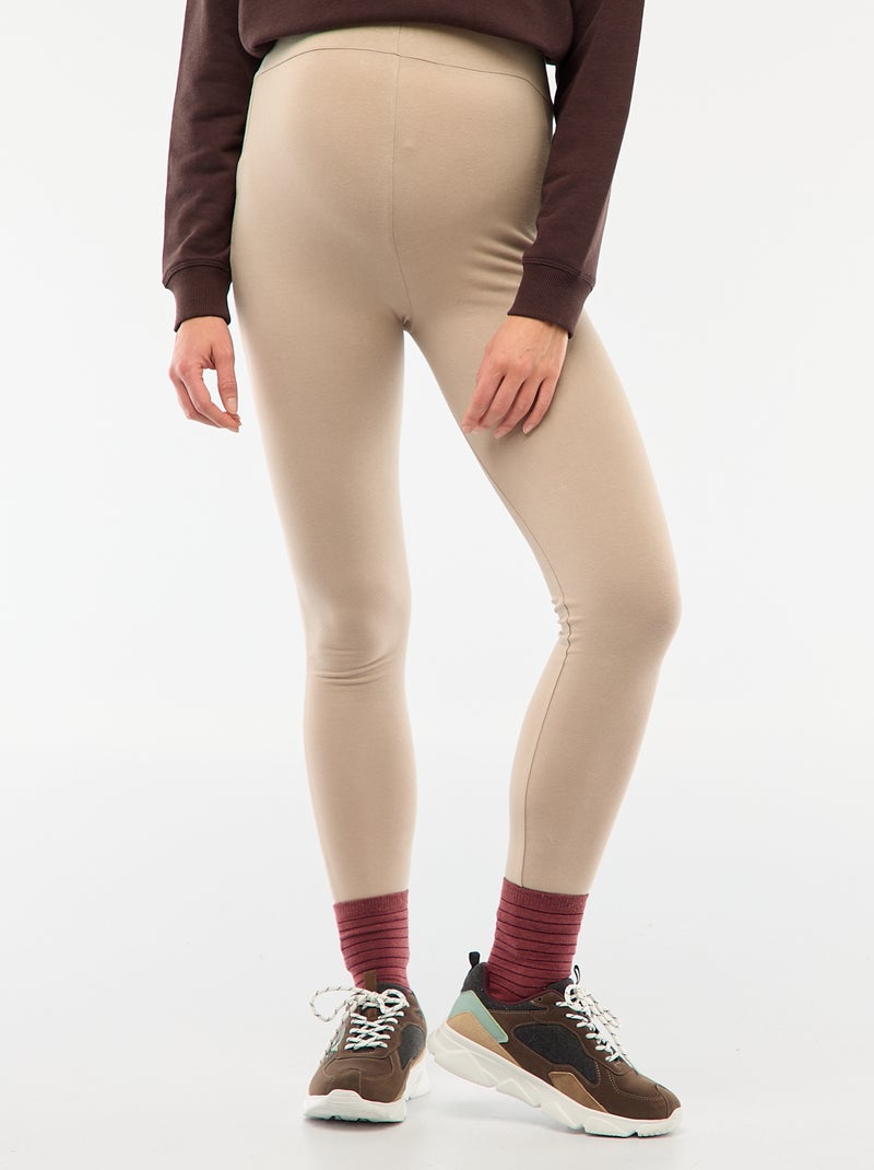 Legging grossesse long en jersey uni Beige - Kiabi