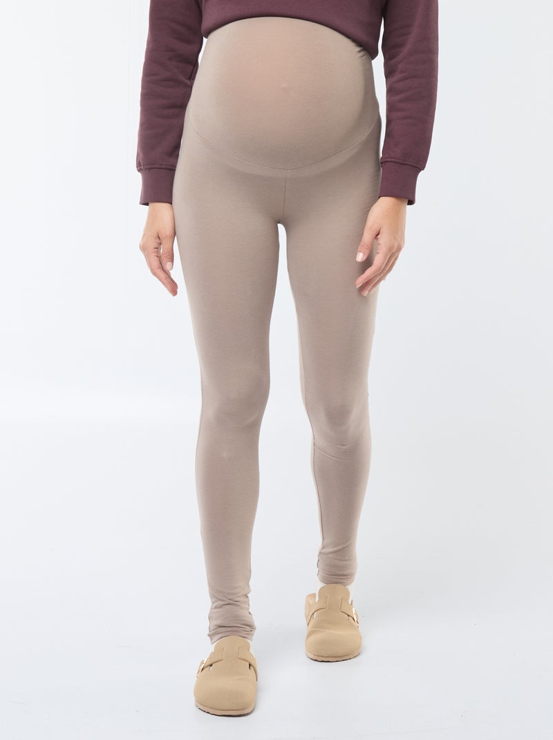 Legging grossesse long en jersey uni Beige - Kiabi
