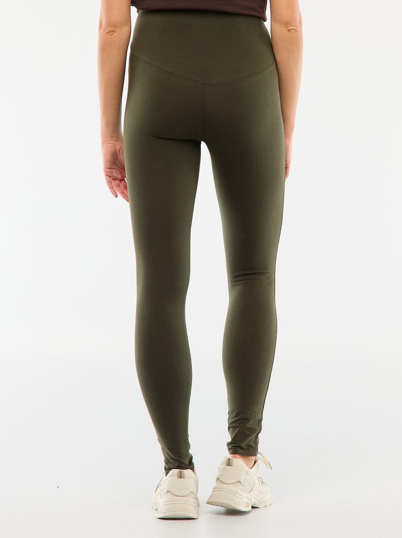 Legging grossesse long en jersey uni Kaki - Kiabi