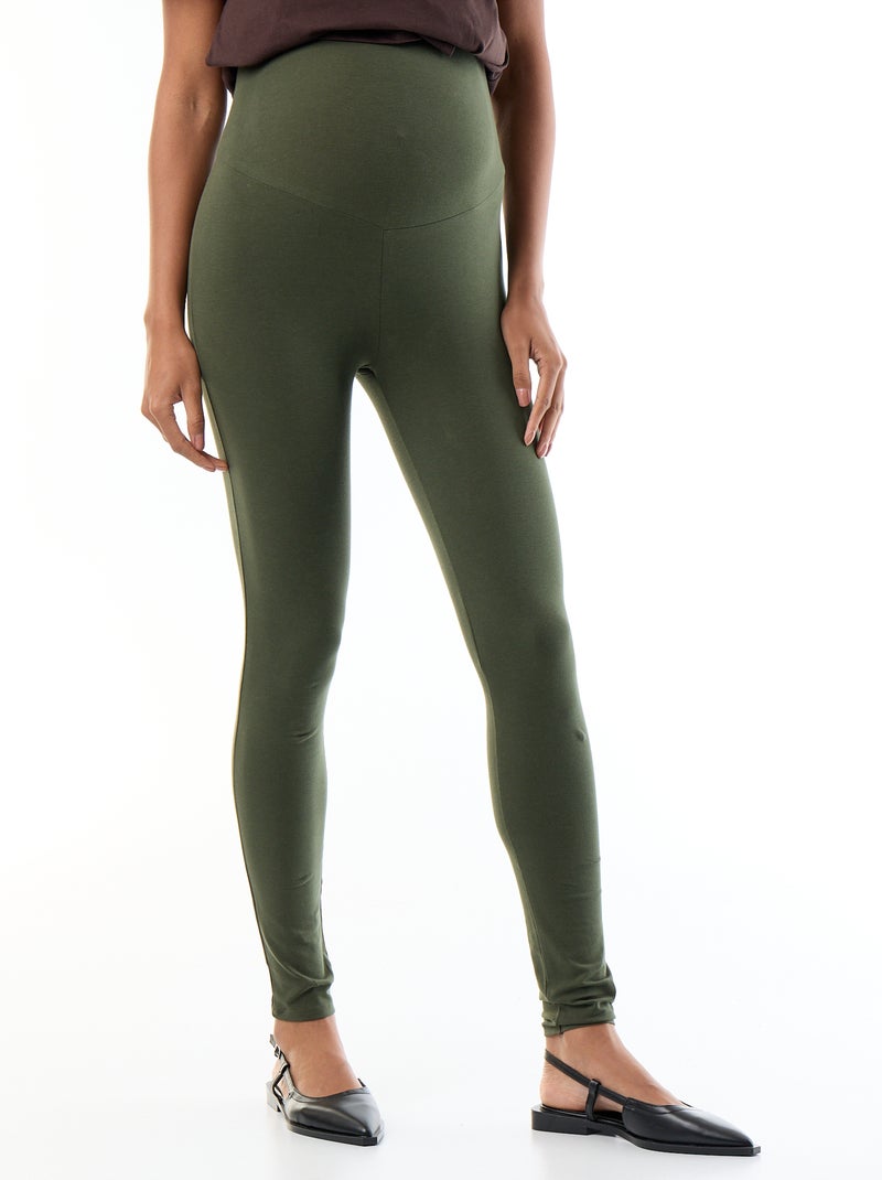Legging grossesse long en jersey uni Vert - Kiabi