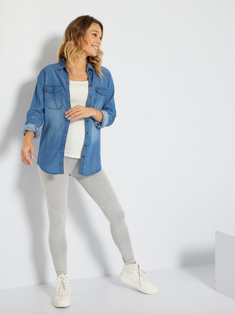 Legging grossesse maille extensible Gris - Kiabi