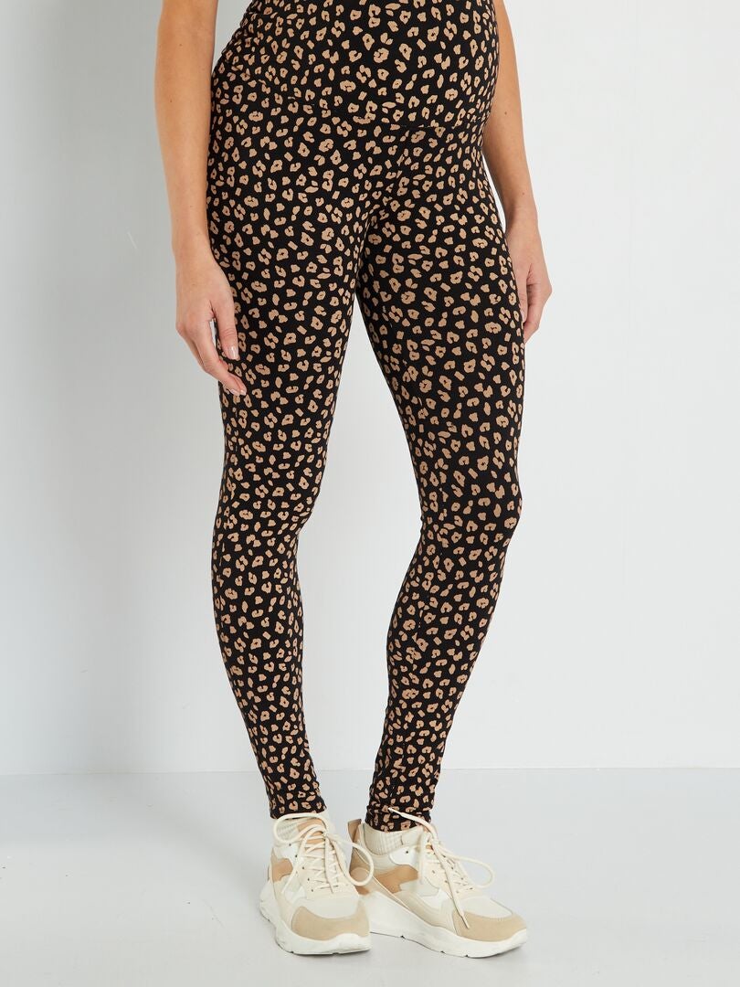 Legging grossesse motif 'léopard' Noir - Kiabi