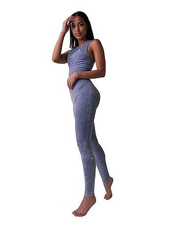 Legging + haut Femme sans coutures Fibre Emana Taille haute, Stone