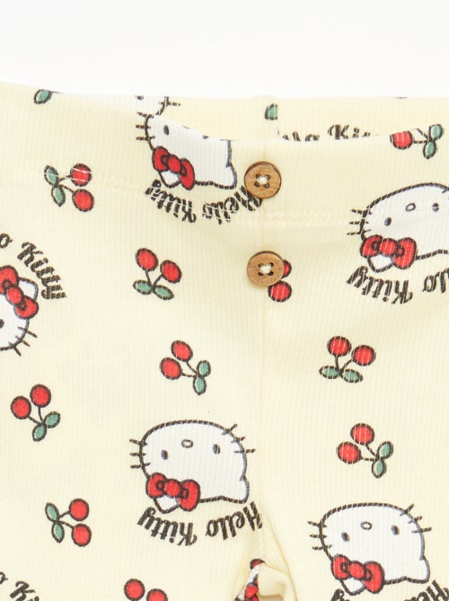 Legging 'Hello kitty' en rib coton - Kiabi