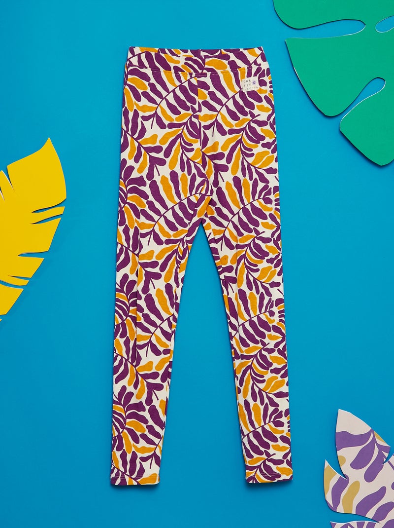 Legging imprimé - Grafik Edition Violet/jaune - Kiabi
