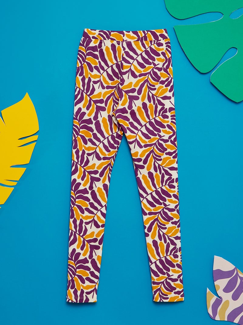 Legging imprimé - Grafik Edition Violet/jaune - Kiabi
