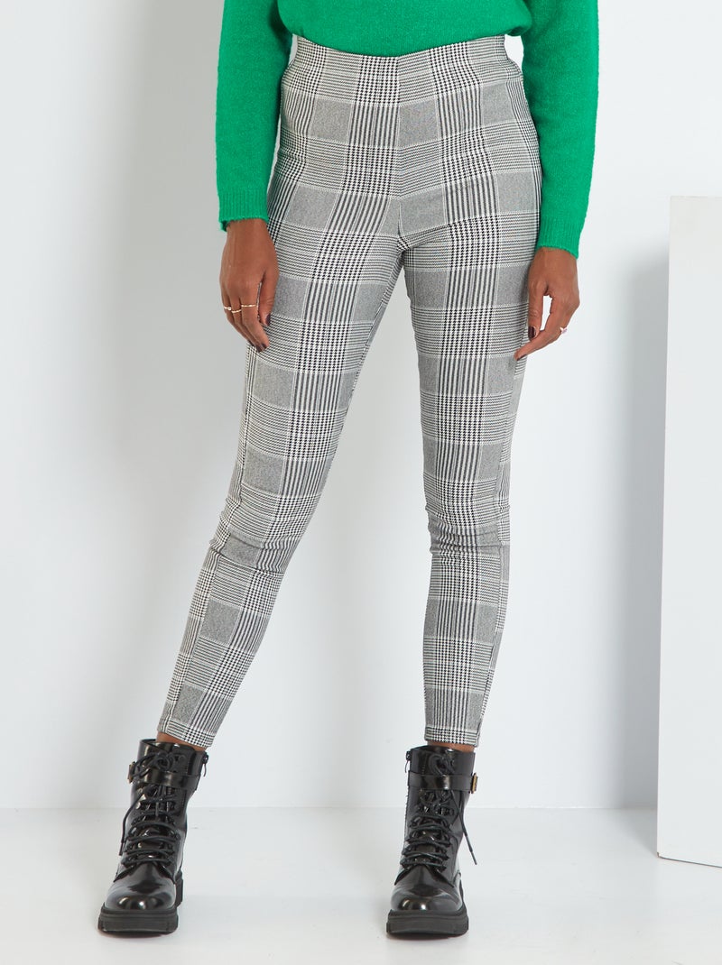 Legging imprimé 'carreaux' Gris - Kiabi