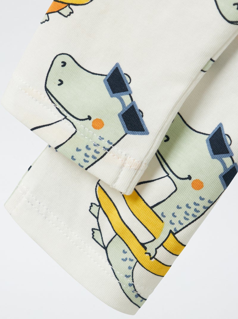 Legging imprimé 'dinosaures' 'Guppy' Blanc - Kiabi