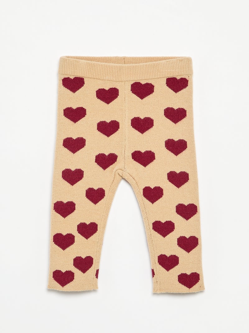 Legging imprimé en maille compacte Beige - Kiabi