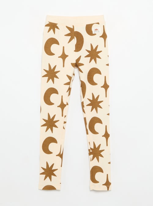 Legging imprimé en maille côtelée - Kiabi