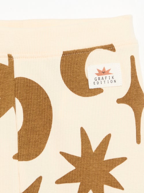 Legging imprimé en maille côtelée - Kiabi