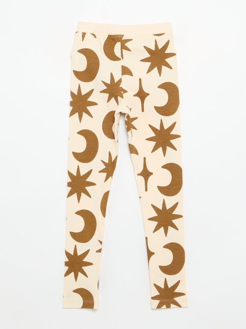 Legging imprimé en maille côtelée - Kiabi