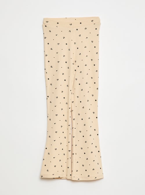 Legging imprimé en rib côtelé - Kiabi