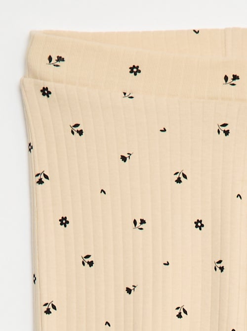 Legging imprimé en rib côtelé - Kiabi