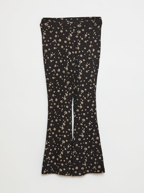 Legging imprimé en rib côtelé - Kiabi