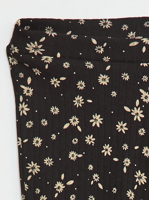Legging imprimé en rib côtelé - Kiabi