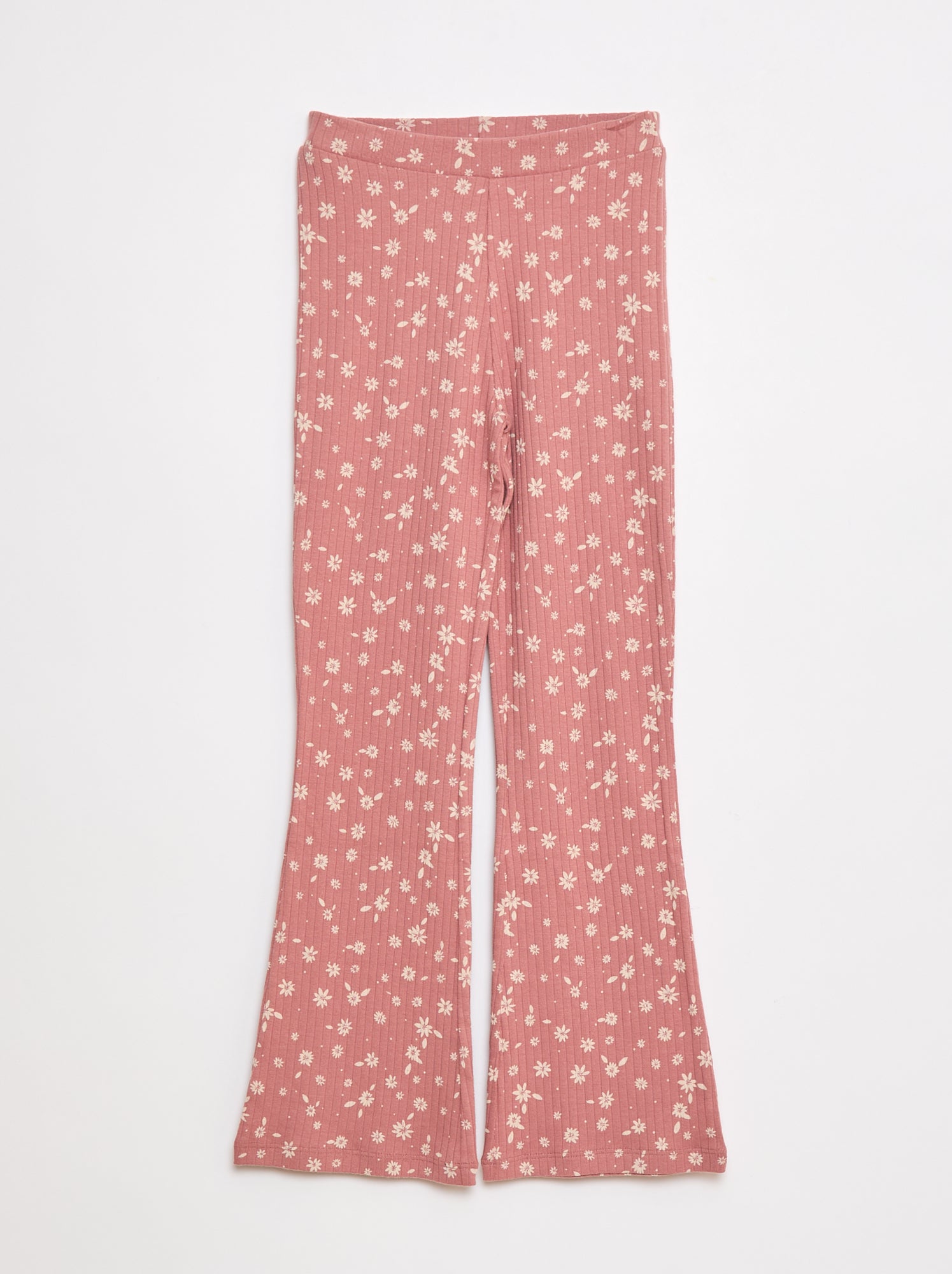 Legging imprimé en rib côtelé