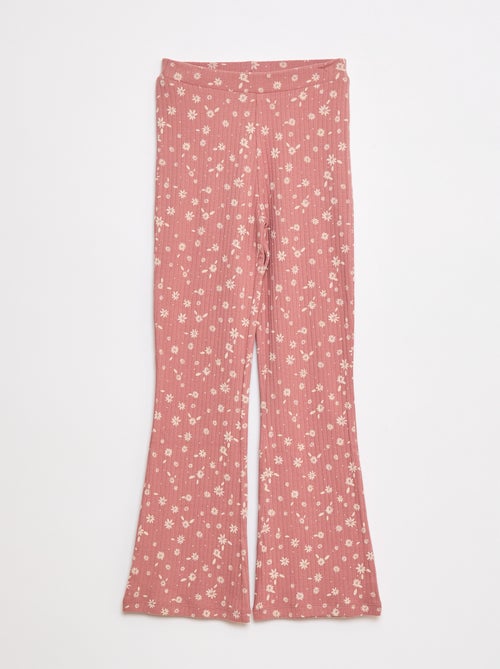 Legging imprimé en rib côtelé - Kiabi