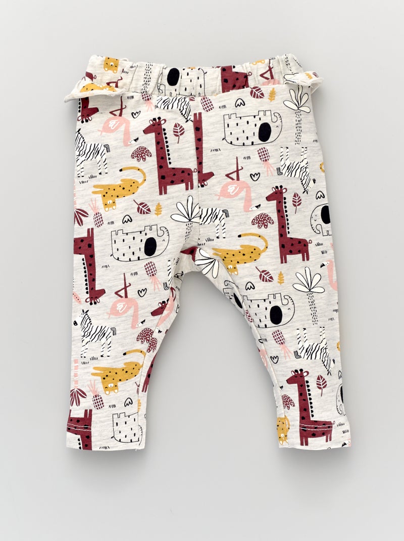 Legging imprimé fantaisie gris - Kiabi