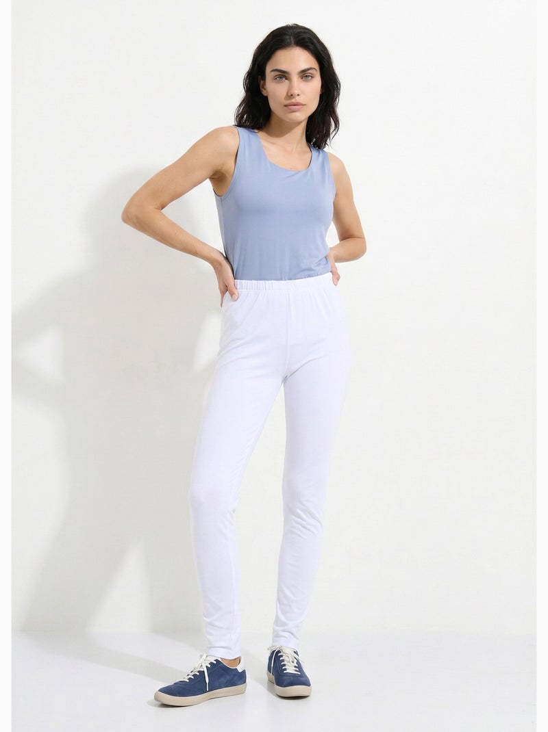 Legging imprimé femme taille élastiquée - afibel Blanc - Kiabi