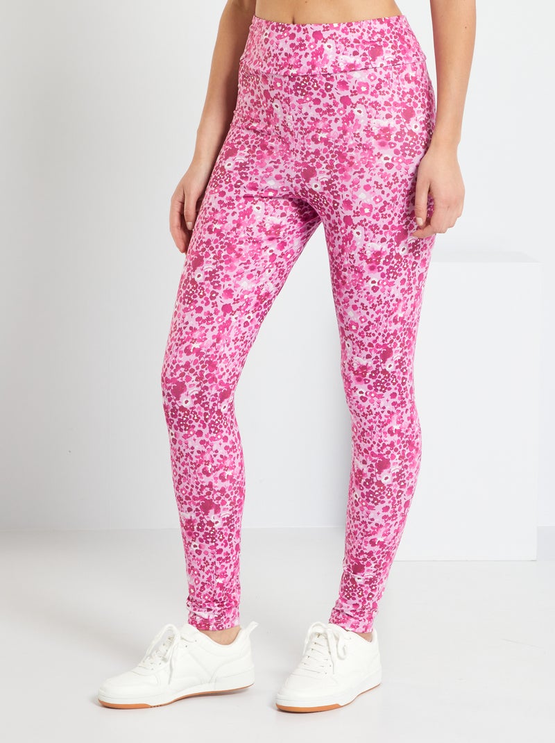 Legging imprimé 'fleurs' Rose - Kiabi