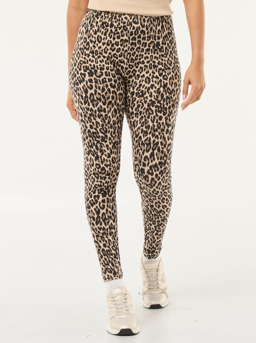 Legging imprimé léopard en coton - Kiabi