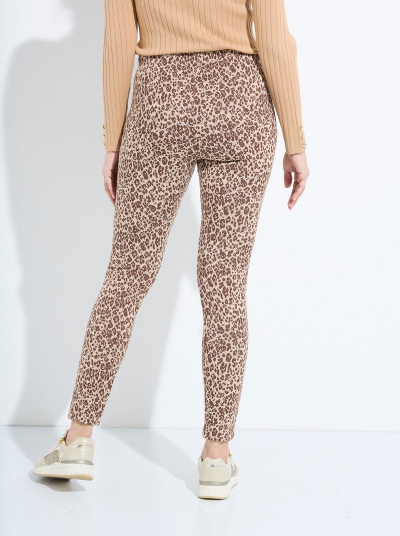 Legging imprimé léopard taille élastiquée - afibel Camel - Kiabi