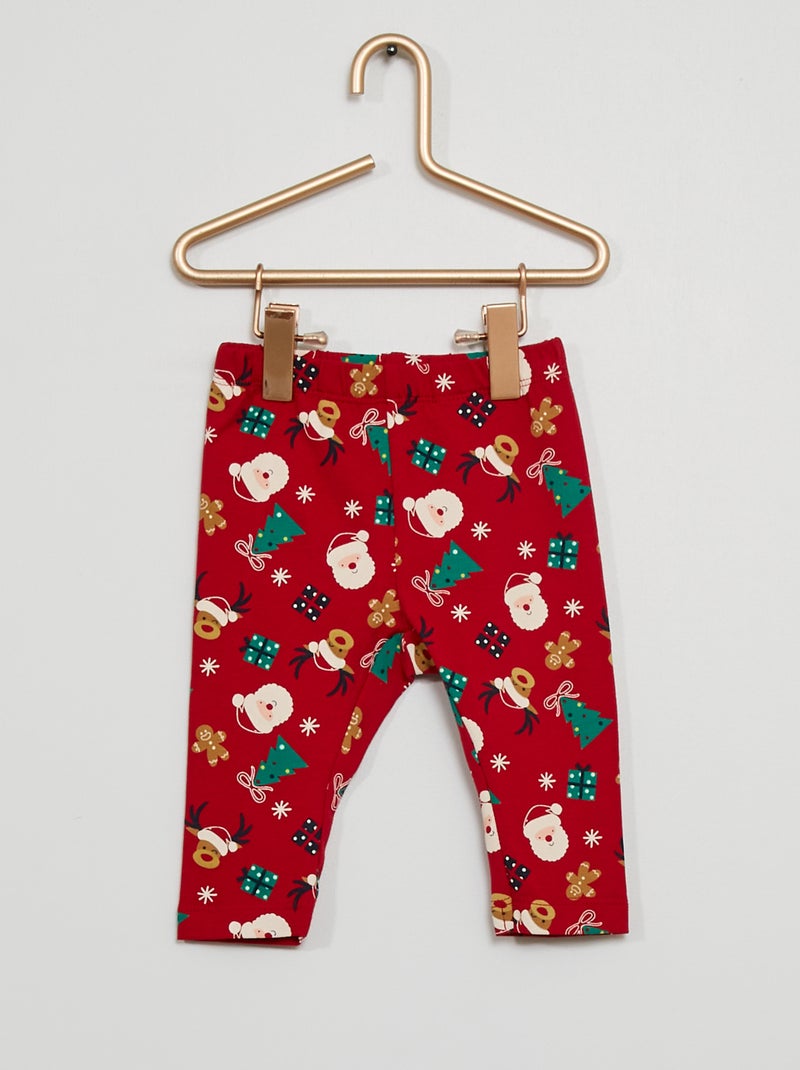 Legging imprimé Noël rouge - Kiabi