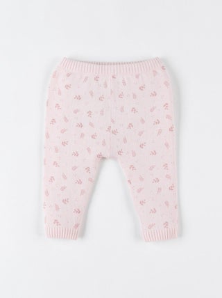 Legging imprimé végétal en tricot bio fin, clair Noukie's