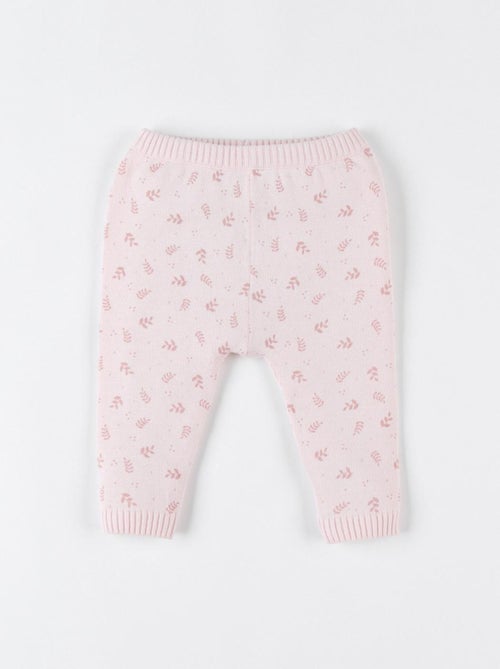 Legging imprimé végétal en tricot bio fin, clair Noukie's - Kiabi