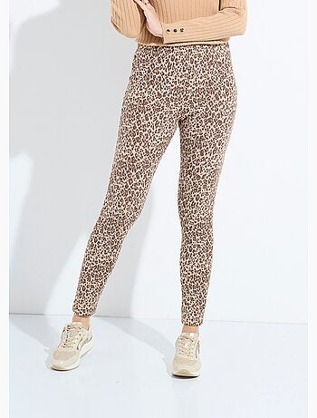 Legging jacquard peau de bête taille élastiquée - Afibel