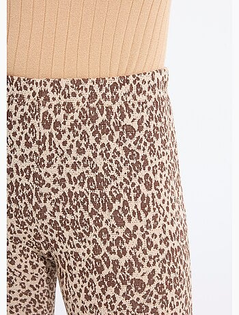 Legging jacquard peau de bête taille élastiquée - Afibel