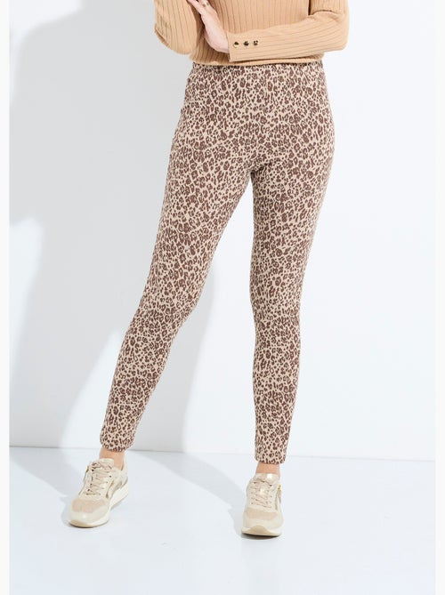 Legging jacquard peau de bête taille élastiquée - Afibel - Kiabi