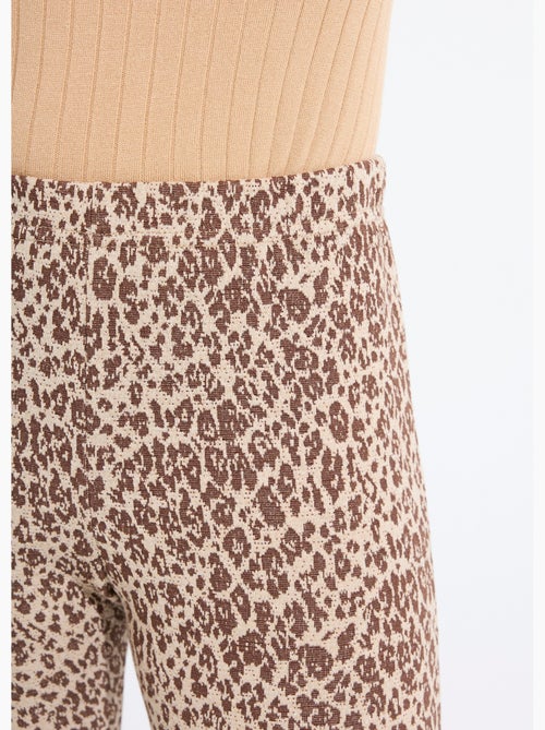 Legging jacquard peau de bête taille élastiquée - Afibel - Kiabi
