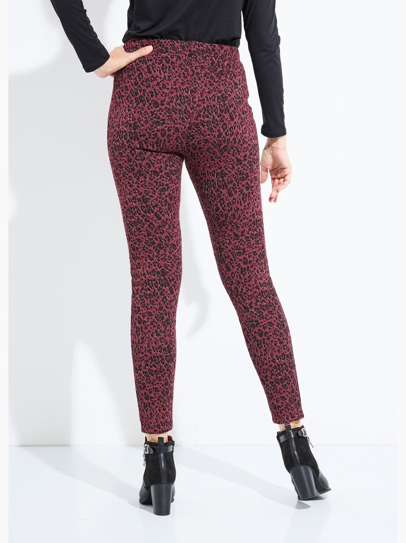 Legging jacquard peau de bête taille élastiquée - Afibel Noir - Kiabi