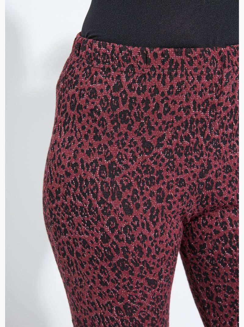 Legging jacquard peau de bête taille élastiquée - Afibel Noir - Kiabi