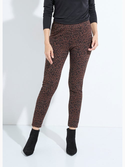Legging jacquard peau de bête taille élastiquée - Afibel - Kiabi