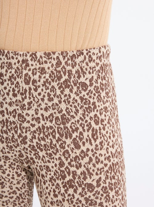 Legging jacquard peau de bête taille élastiquée - Afibel - Kiabi